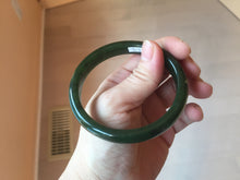 Load image into Gallery viewer, 59.2mm certified 100% Natural dark green/black nephrite (碧玉)  bangle HN24-9139
