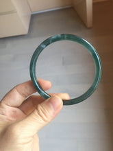 Load image into Gallery viewer, Sold please don't order. Thx. 60.6mm Certified Type A 100% Natural ice watery dark blue/green/purple/gray/black Guatemala slim round cut Jadeite bangle AZ150-2492
