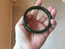 Load image into Gallery viewer, 59.2mm certified 100% Natural dark green/black nephrite (碧玉)  bangle HN24-9139
