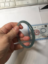 Load image into Gallery viewer, 58.7mm Type A 100% Natural icy watery light green/blue/gray Guatemala slim round cut Jadeite bangle PJ43-0685
