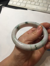 Load image into Gallery viewer, 60.5mm certified type A 100% Natural sunny green/purple chubby Jadeite jade bangle PH188-1255
