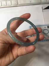 Load image into Gallery viewer, 58.7mm Type A 100% Natural icy watery light green/blue/gray Guatemala slim round cut Jadeite bangle PJ43-0685
