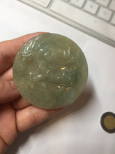 Load image into Gallery viewer, 100% Natural type A light green yellow  jadeite Jade horse pendant worry stone AA93
