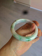 Load image into Gallery viewer, 57.6mm Certified 100% natural Type A sunny green/white/purple jadeite jade bangle AH87-4126
