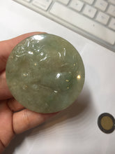 Load image into Gallery viewer, 100% Natural type A light green yellow  jadeite Jade horse pendant worry stone AA93
