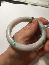 Load image into Gallery viewer, 60.5mm certified type A 100% Natural sunny green/purple chubby Jadeite jade bangle PH188-1255
