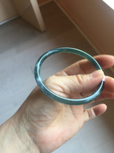 Load image into Gallery viewer, 60.7mm Certified Type A 100% Natural ice watery dark blue/green/purple/gray/black Guatemala slim round cut Jadeite bangle AZ149-2490
