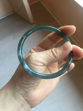 Load image into Gallery viewer, 60.7mm Certified Type A 100% Natural ice watery dark blue/green/purple/gray/black Guatemala slim round cut Jadeite bangle AZ149-2490

