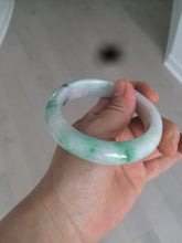 Load image into Gallery viewer, 57.6mm Certified 100% natural Type A sunny green/white/purple jadeite jade bangle AH87-4126
