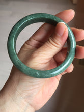Load image into Gallery viewer, 58mm certified type A 100% Natural oily spinach green jadeite jade bangle PC12-9257
