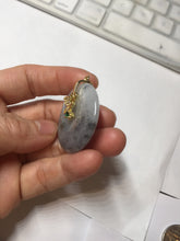 Load image into Gallery viewer, 35.3mm 100% natural black white yellow jadeite jade(Wuji, 乌鸡) Safety Guardian Button donuts pendant /worry stone/decor PH65
