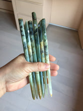 Load image into Gallery viewer, 17-18cm 100% Natural Green Blue Yellow Xiu Jade (Serpentine) Quiet Country Serial Hairpin AW69
