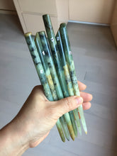 Load image into Gallery viewer, 17-18cm 100% Natural Green Blue Yellow Xiu Jade (Serpentine) Quiet Country Serial Hairpin AW69
