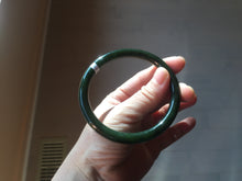 Load image into Gallery viewer, 62mm certified 100% Natural dark green/black round cut nephrite (碧玉)  bangle HN21-9155
