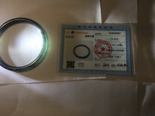 Load image into Gallery viewer, 58.8mm Type A 100% Natural dark green/black/blue/gray with flying snow Guatemala slim round cut Jadeite bangle PJ44-0687
