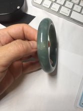 Load image into Gallery viewer, 57.2mm Certified type A 100% Natural oily dark green (老油青) blue gray black Mountains Afar (远山)Jadeite bangle PC260-0550
