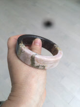Load image into Gallery viewer, 55.2mm 100% natural pink/yellow/dark red/black time series(时光系列) Square style rose stone (Rhodonite)square bangle XY85
