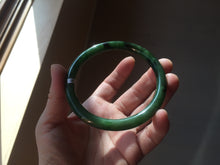 Load image into Gallery viewer, 62mm certified 100% Natural dark green/black round cut nephrite (碧玉)  bangle HN20-9149
