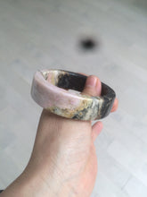 Load image into Gallery viewer, 55.2mm 100% natural pink/yellow/dark red/black time series(时光系列) Square style rose stone (Rhodonite)square bangle XY85
