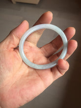 Load image into Gallery viewer, 51.5mm certified Type A 100% Natural icy watery light green purple round cut oval Jadeite Jade bangle AU27-8535
