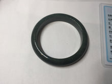 Load image into Gallery viewer, 55.5mm certified 100% natural Type A oily dark green gray black(老油青)  jadeite jade bangle PH231-0057
