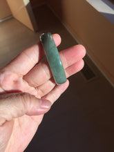 Load image into Gallery viewer, 51.7mm Certified type A 100% Natural oily dark green gray (油青) thin Jadeite Jade bangle PB273-1042
