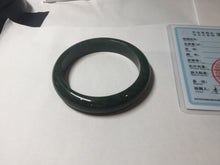 Load image into Gallery viewer, 55.5mm certified 100% natural Type A oily dark green gray black(老油青)  jadeite jade bangle PH231-0057
