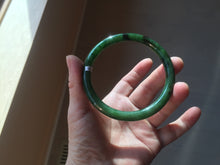 Load image into Gallery viewer, 62mm certified 100% Natural dark green/black round cut nephrite (碧玉)  bangle HN20-9149
