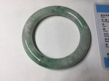 Load image into Gallery viewer, 57.9mm certified 100% natural type A light sunny green chubby round-cut jadeite jade bangle BL7-5396
