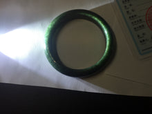 Load image into Gallery viewer, 55.5mm certified 100% natural Type A oily dark green gray black(老油青)  jadeite jade bangle PH231-0057
