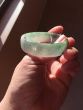 Load image into Gallery viewer, 51mm Certified type A 100% Natural green white half mountain half water (半山半水) thin Jadeite Jade bangle PB272-1040
