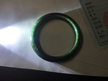 Load image into Gallery viewer, 55.5mm certified 100% natural Type A oily dark green gray black(老油青)  jadeite jade bangle PH231-0057
