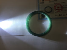 Load image into Gallery viewer, 51mm Type A 100% Natural dark green/black/blue/gray with flying snow Guatemala square style Jadeite bangle PJ45-0679

