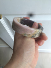 Load image into Gallery viewer, 55.2mm 100% natural pink/yellow/dark red/black time series(时光系列) Square style rose stone (Rhodonite)square bangle XY85
