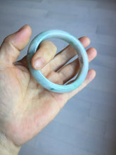 Load image into Gallery viewer, 55.5mm Certified Type A 100% Natural light green purple with floating flowers Jadeite bangle PA131-6646
