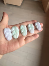 Load image into Gallery viewer, 100% natural type A  sunny green white purple jadeite jade leaf pendant group PB46
