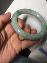 Load image into Gallery viewer, 57.9mm certified 100% natural type A light sunny green chubby round-cut jadeite jade bangle BL7-5396
