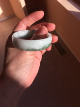 Load image into Gallery viewer, 51mm Certified type A 100% Natural green white half mountain half water (半山半水) thin Jadeite Jade bangle PB272-1040
