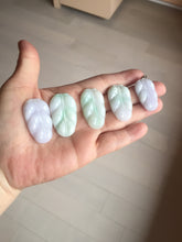 Load image into Gallery viewer, 100% natural type A  sunny green white purple jadeite jade leaf pendant group PB46
