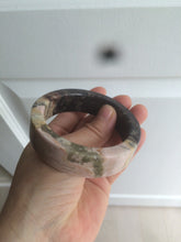 Load image into Gallery viewer, 55.2mm 100% natural pink/yellow/dark red/black time series(时光系列) Square style rose stone (Rhodonite)square bangle XY85
