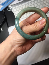 Load image into Gallery viewer, 54.3mm Certified 100% natural Type A oily dark green/blue/brown/gray (老油青) jadeite jade bangle PH189-6938
