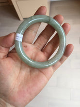 Load image into Gallery viewer, 55mm certified 100% natural Type A light green gray chubby round cut jadeite jade bangle PC100-9131
