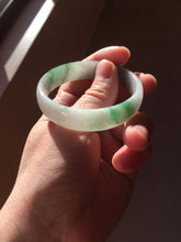 Load image into Gallery viewer, 50mm 100% natural type A sunny green light green gray jadeite bangle PB271-0997

