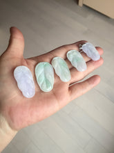 Load image into Gallery viewer, 100% natural type A  sunny green white purple jadeite jade leaf pendant group PB46
