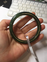 Load image into Gallery viewer, 60mm certified 100% Natural dark green/black nephrite (碧玉)  bangle HN64-9142
