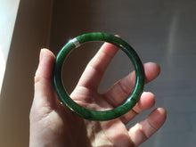 Load image into Gallery viewer, 62mm certified 100% Natural dark green/black round cut nephrite (碧玉)  bangle HN18-9161
