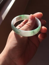 Load image into Gallery viewer, 50mm 100% natural type A sunny green light green gray jadeite bangle PB271-0997
