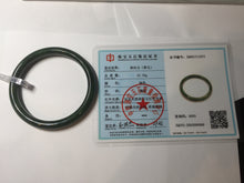 Load image into Gallery viewer, 61mm certified 100% Natural dark green/black nephrite (碧玉) bangle HN69-1573
