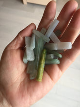 Load image into Gallery viewer, 100% natural type A jadeite jade icy watery green white purple black energy bar pendant group AX153
