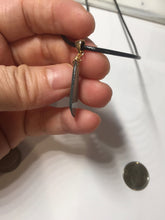 Load image into Gallery viewer, 100% natural type A icy watery light green blue gray Guatemala jadeite feather pendant PE25
